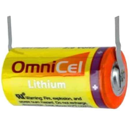 Omnicel ER34615 3.6 Volt 19 Ah D High Energy Lithium Battery w/ Tabs ER34615/T